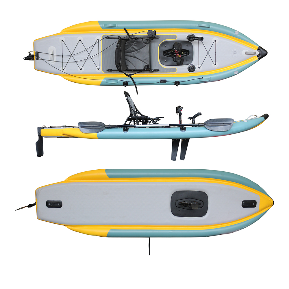 Fishing Kayak Sit In - Kayak Lipat Tiup PVC Sistem Pedal